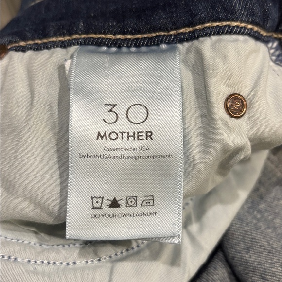 Mother The Charmer Fray Blue Girl Crush Raw Hem Mid Rise Denim Jean Shorts WN 30 - Picture 7 of 8